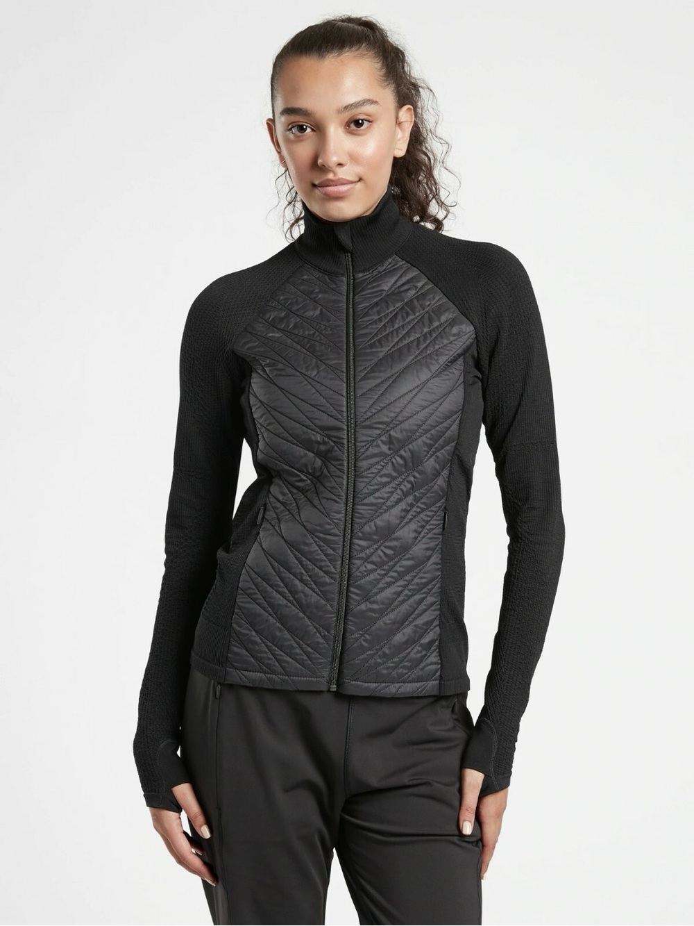 Athleta Flurry Force Insulated PrimaLoft Jacket II Black Sz Large
